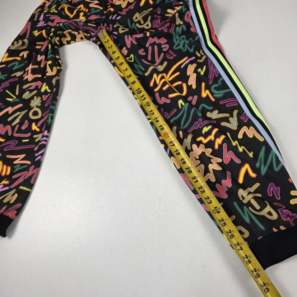 Adidas Track Pants Mens Large Multicolor Scribble Print Joggers Side Stripe - Picture 10 of 14